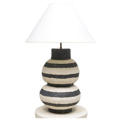 Bespoke Sculptural Ceramic Black and White Lamp