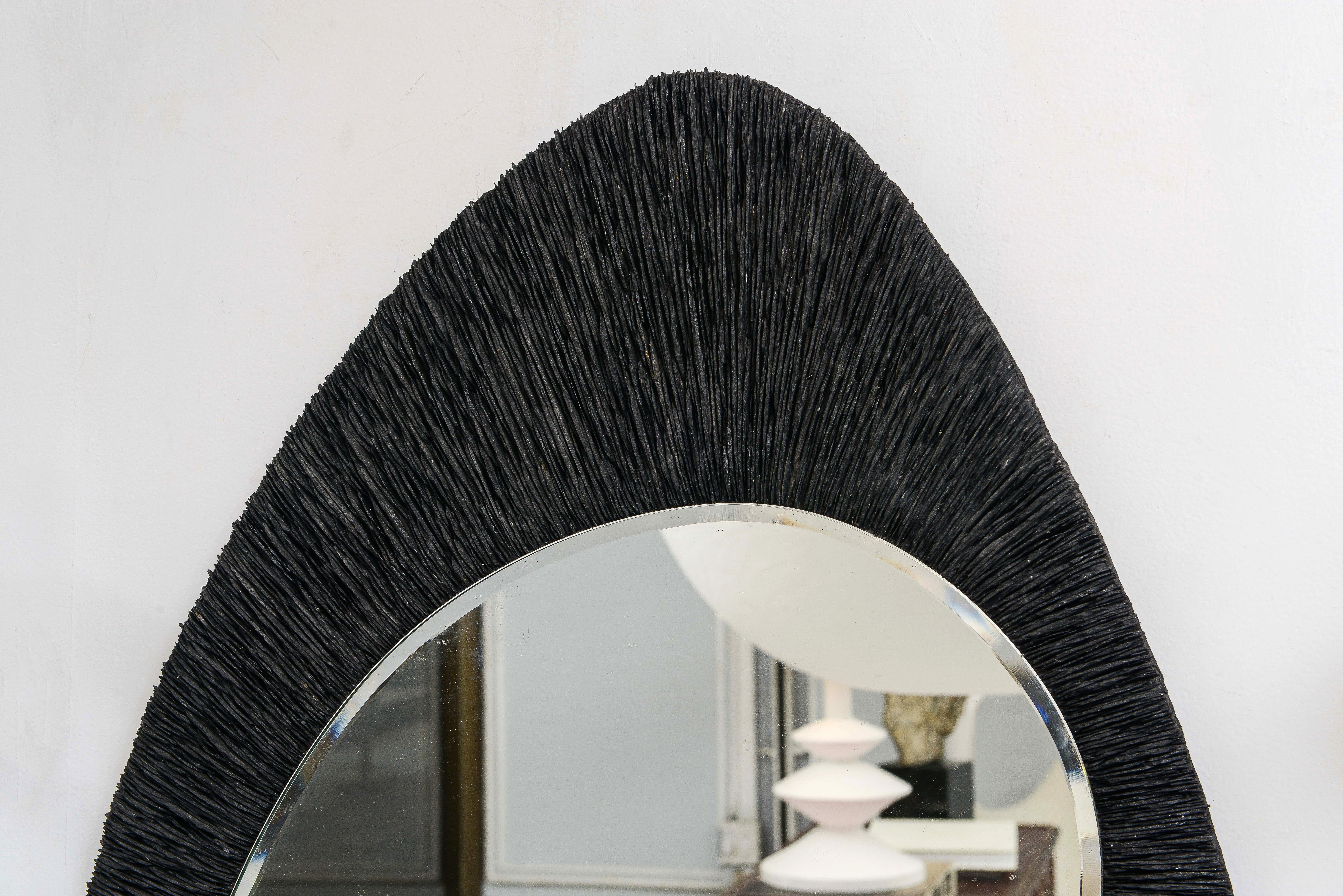 Organic Modern Bespoke Sculptural Slate Mirror For Sale