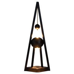 Bespoke Sculptural Solid Wood Floor Lamp Handcrafted Light Collectible Art MAGIC