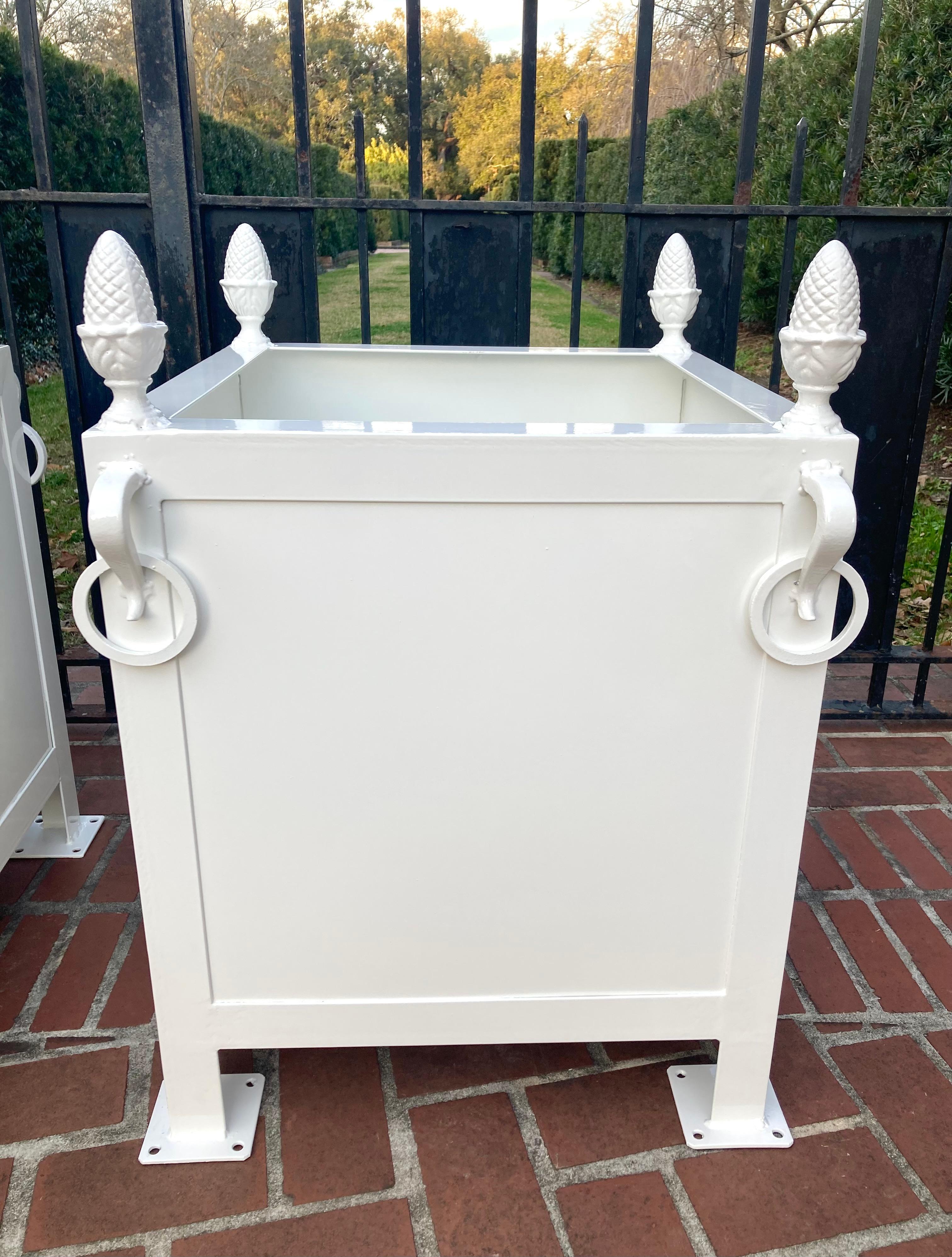 Bespoke Single Modern French Style Steel and Cast Iron Orangerie Planter Box In New Condition For Sale In New York, NY