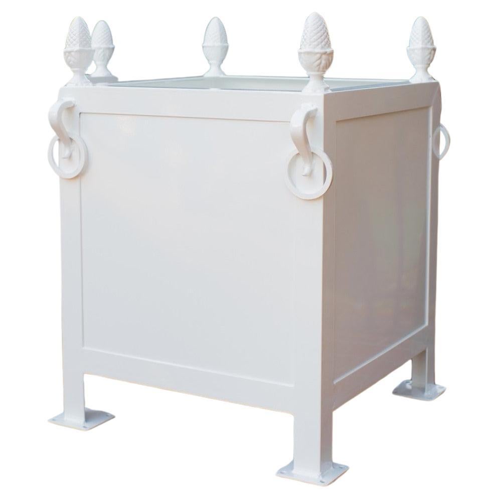 Bespoke Single Modern French Style Steel and Cast Iron Orangerie Planter Box For Sale