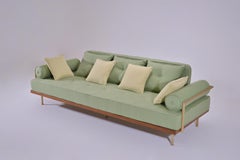 Bespoke Sofa with Brass and Reclaimed Hardwood Frame, by P. Tendercool