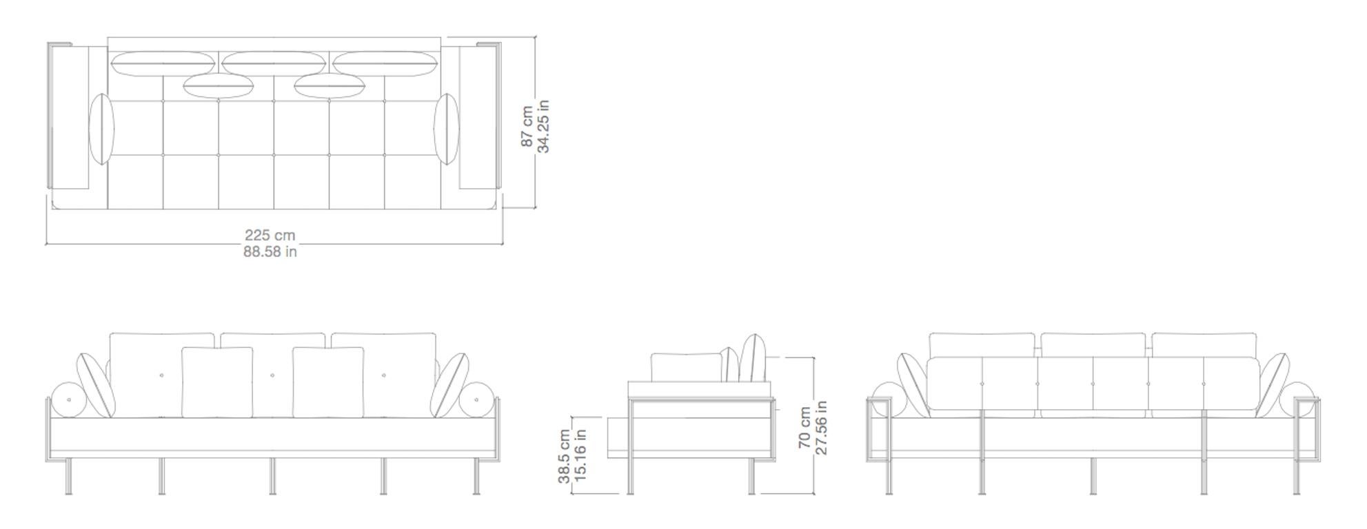 Maßgeschneidertes Sofa mit Messing und Gestell aus Altholz, von P. Tendercool  im Angebot 1