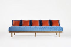 Bespoke Sofa with rounded base edge, Inlaid with brass strip by P.Tendercool