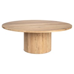 Sur mesure Solide Vieilli Français Naturel  Table de salle à manger ronde en chêne avec finition mate