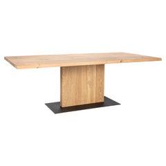 Bespoke Solid Aged French Natural Oak floating top table with matte finish