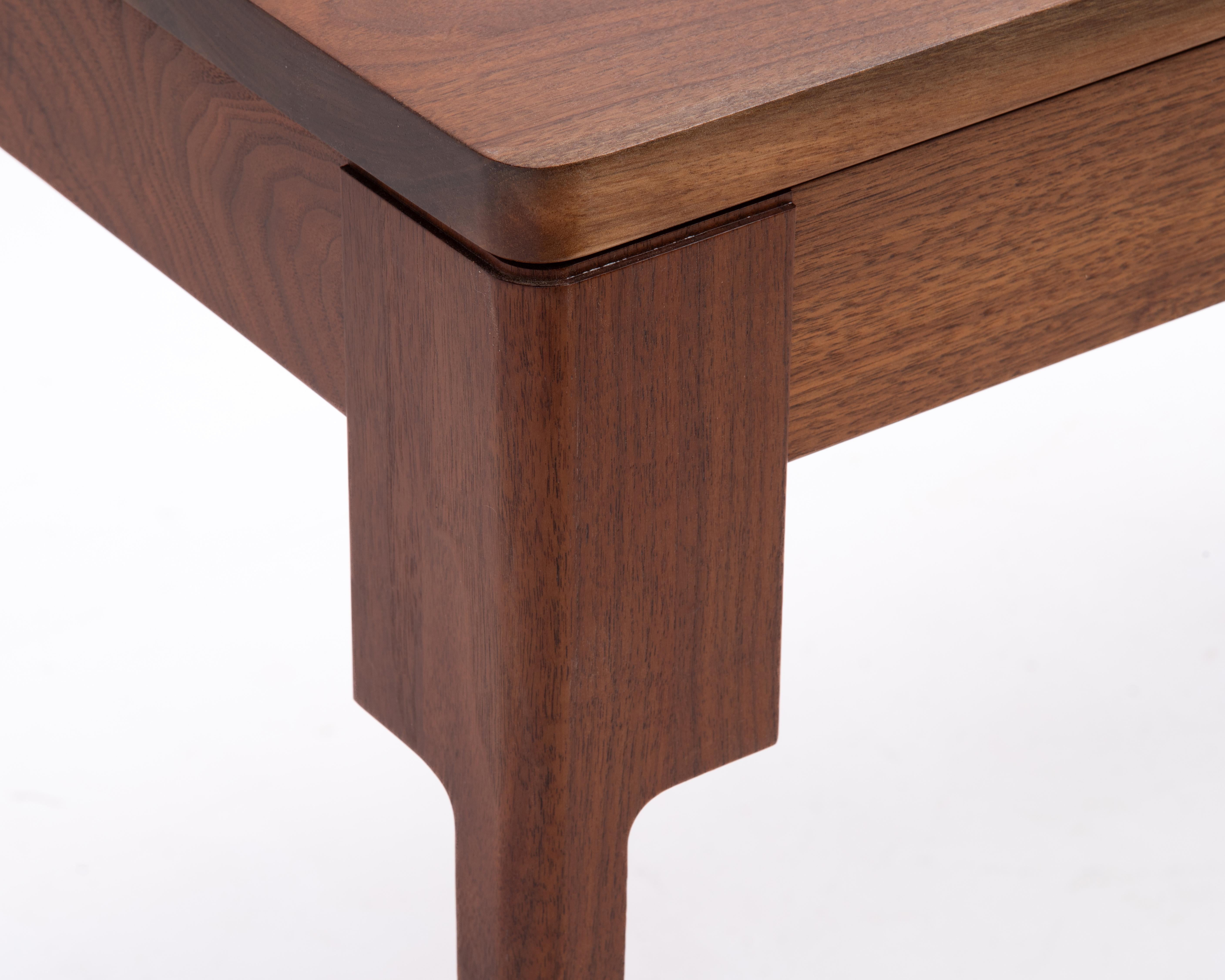 Bespoke Solid Walnut Desk Dining Table Floating Top Tapered Legs New Hope School For Sale 1