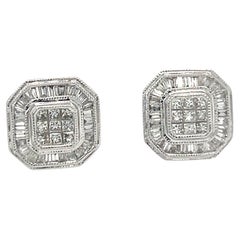 Pendientes a medida de diamantes talla cuadrada 0,75ct