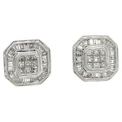 Bespoke Square Cut Diamond Earrings 0.75ct