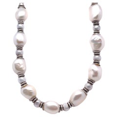 Bespoke Sterling Silver Freshwater Pearl Necklace 47.9g
