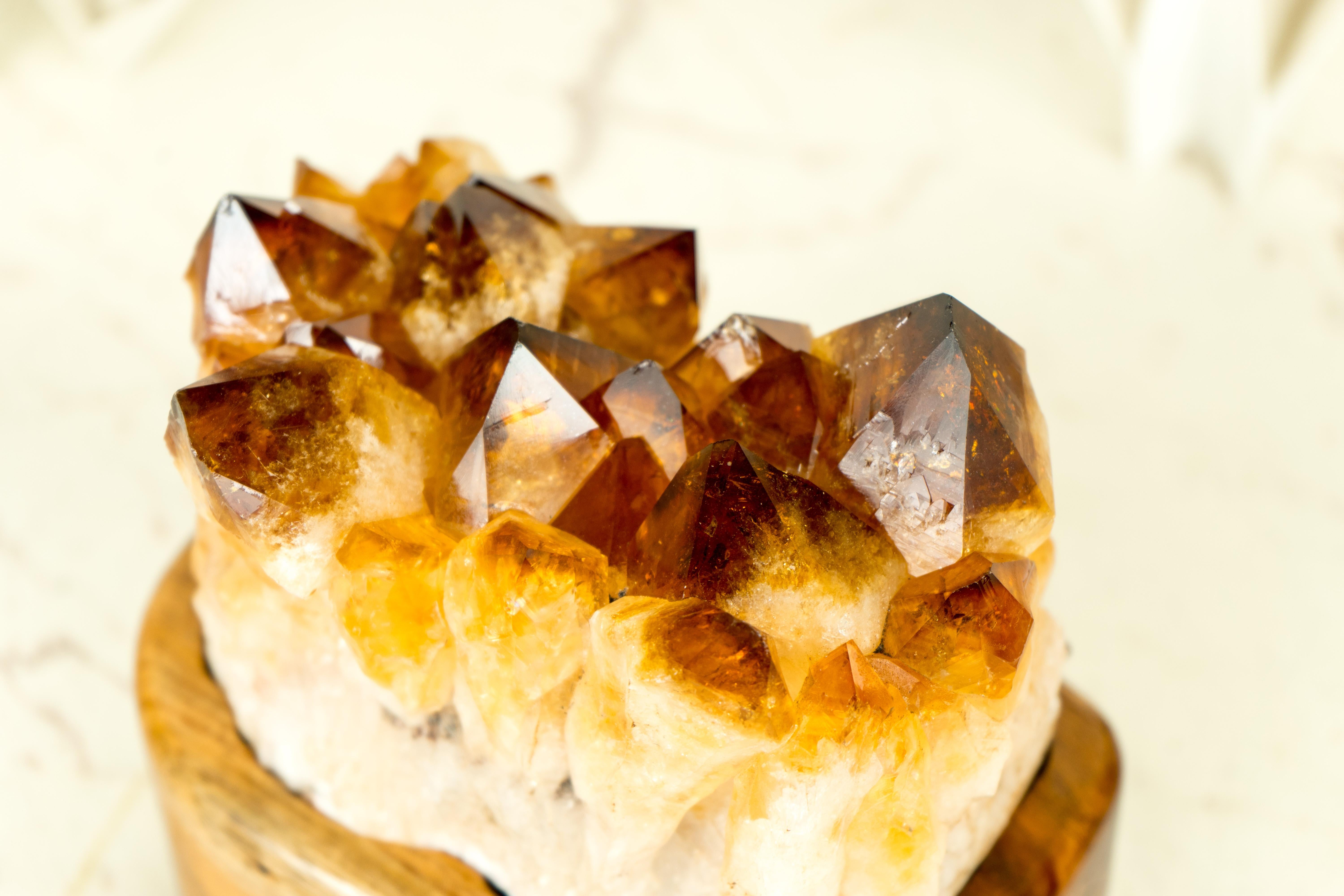Bespoke Table Lamp with a AAA Citrine Cluster and Brazilian Wood For Sale 4