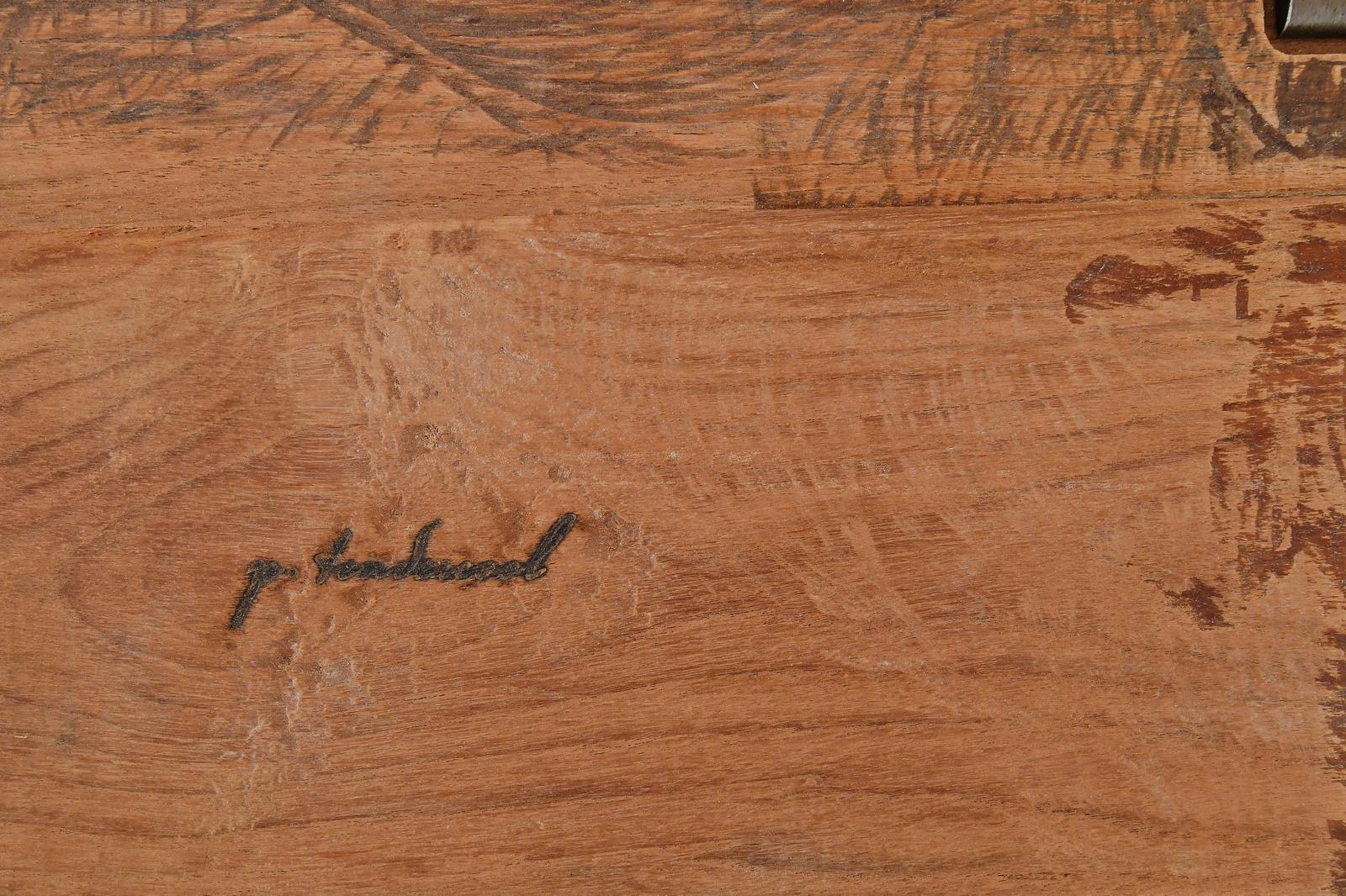 Bespoke Table, Reclaimed Teak wood, Sand cast Aluminum Bases by P. Tendercool For Sale 4