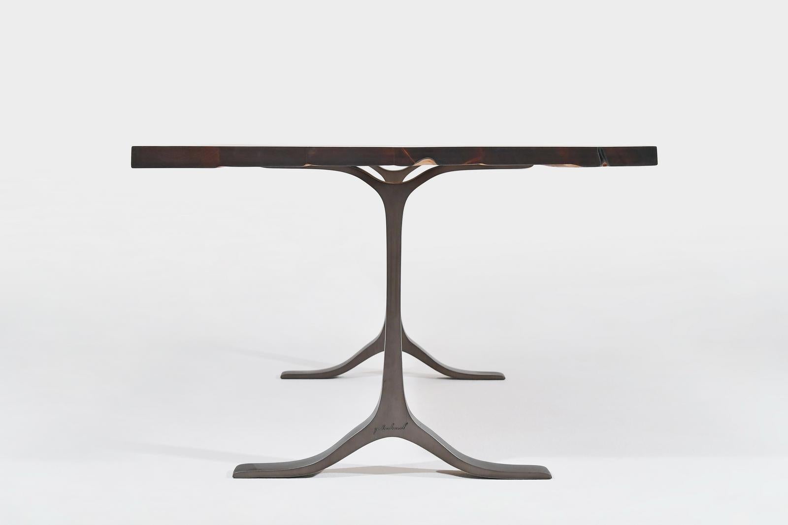 Bespoke Table, Reclaimed Teak wood, Sand cast Aluminum Bases by P. Tendercool For Sale 5