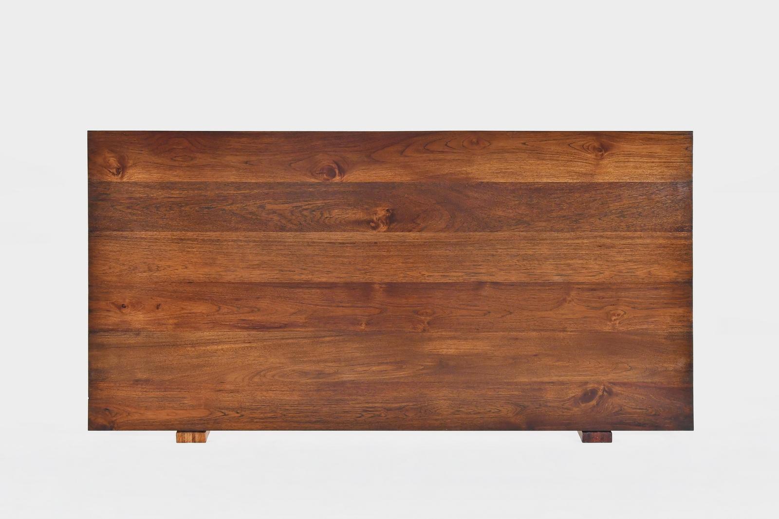 Bespoke Table, Reclaimed Teak wood, Sand cast Aluminum Bases by P. Tendercool For Sale 7