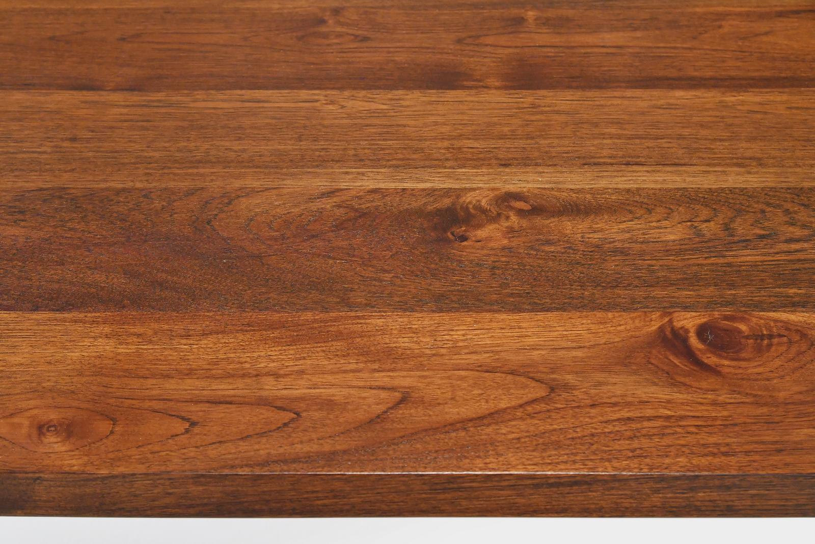 Bespoke Table, Reclaimed Teak wood, Sand cast Aluminum Bases by P. Tendercool For Sale 1