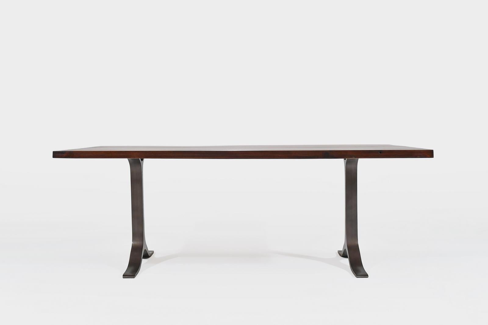 Bespoke Table, Reclaimed Teak wood, Sand cast Aluminum Bases by P. Tendercool For Sale 2