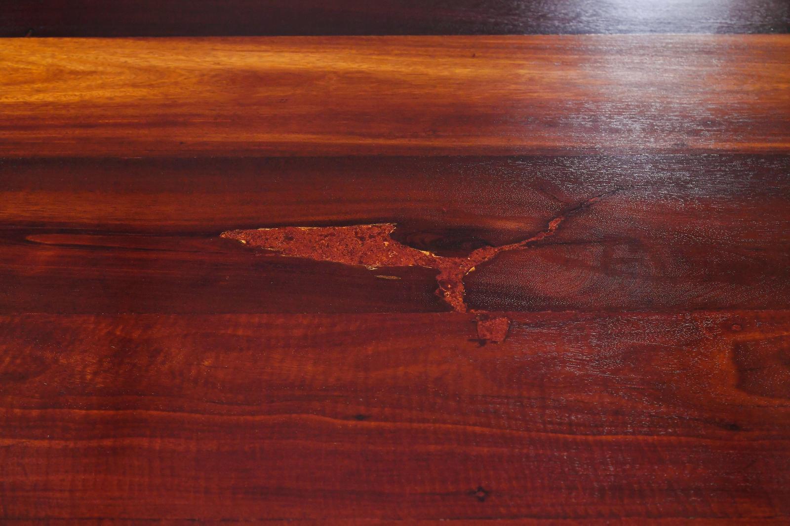 Bespoke Table Wood Base, Reclaimed Makha Tae Wood, by P. Tendercool 'Instock' For Sale 4