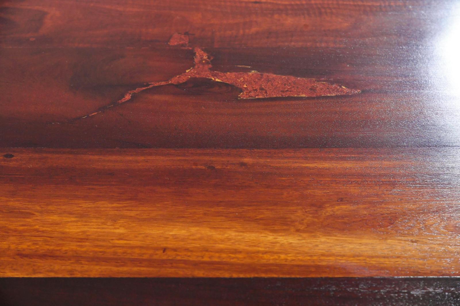 Bespoke Table Wood Base, Reclaimed Makha Tae Wood, by P. Tendercool 'Instock' For Sale 9