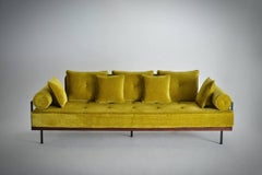Bespoke, Three Seat Sofa, Reclaimed Hardwood, Solid Brass Frame by P. Tendercool
