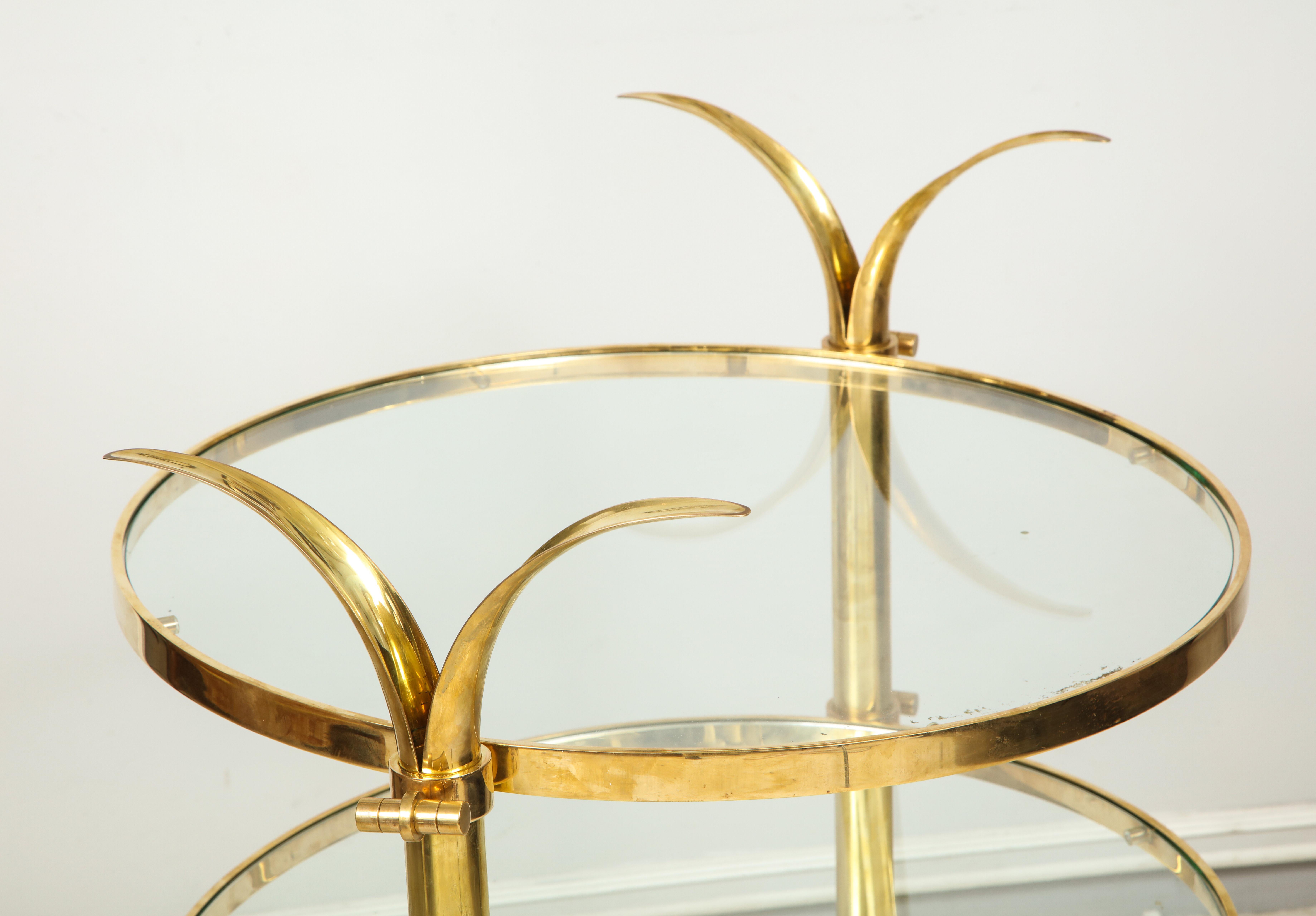Other Bespoke Three-Tiered Brass Tulip Table by Amir Khamneipur For Sale