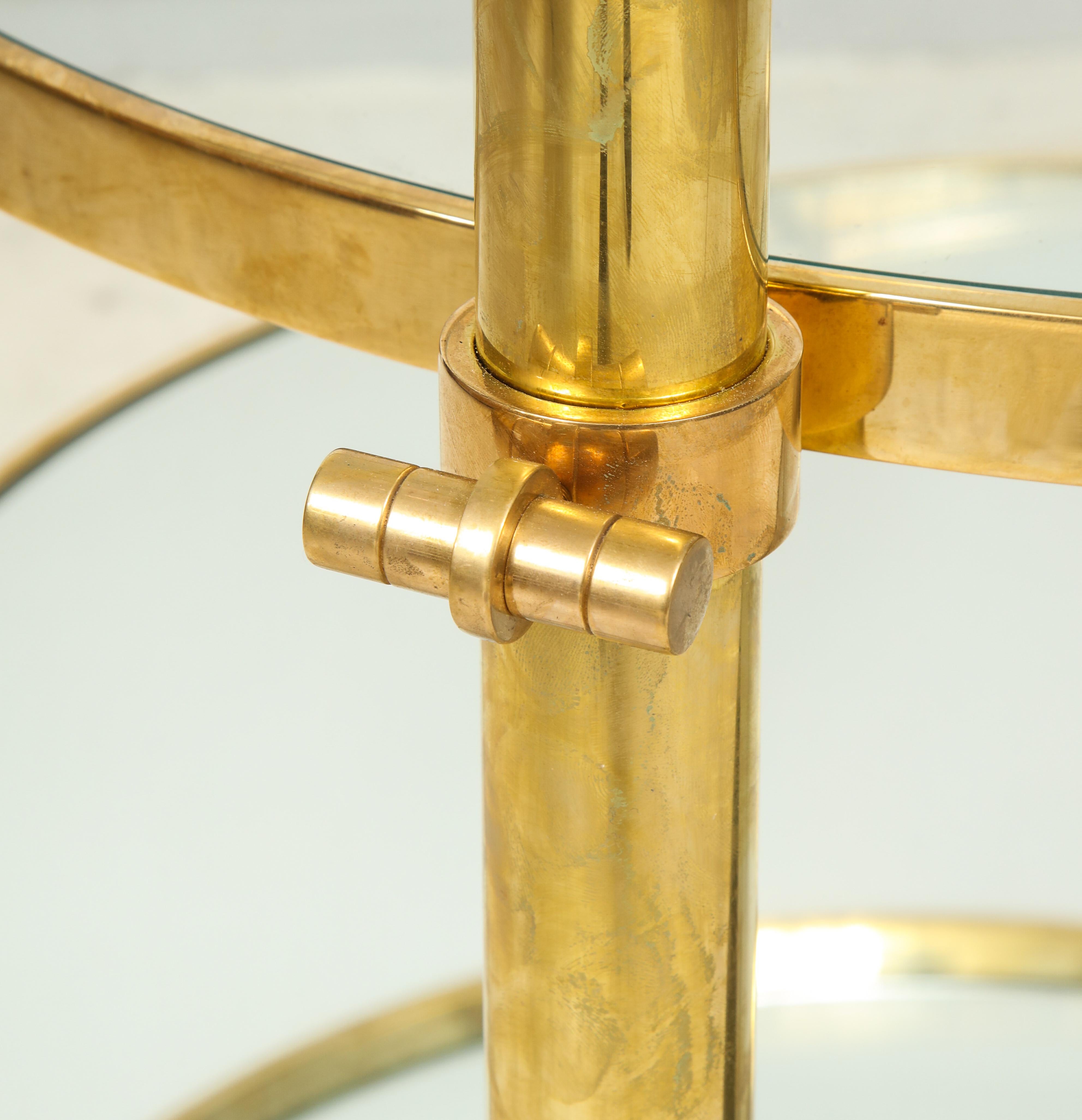 Contemporary Bespoke Three-Tiered Brass Tulip Table by Amir Khamneipur For Sale