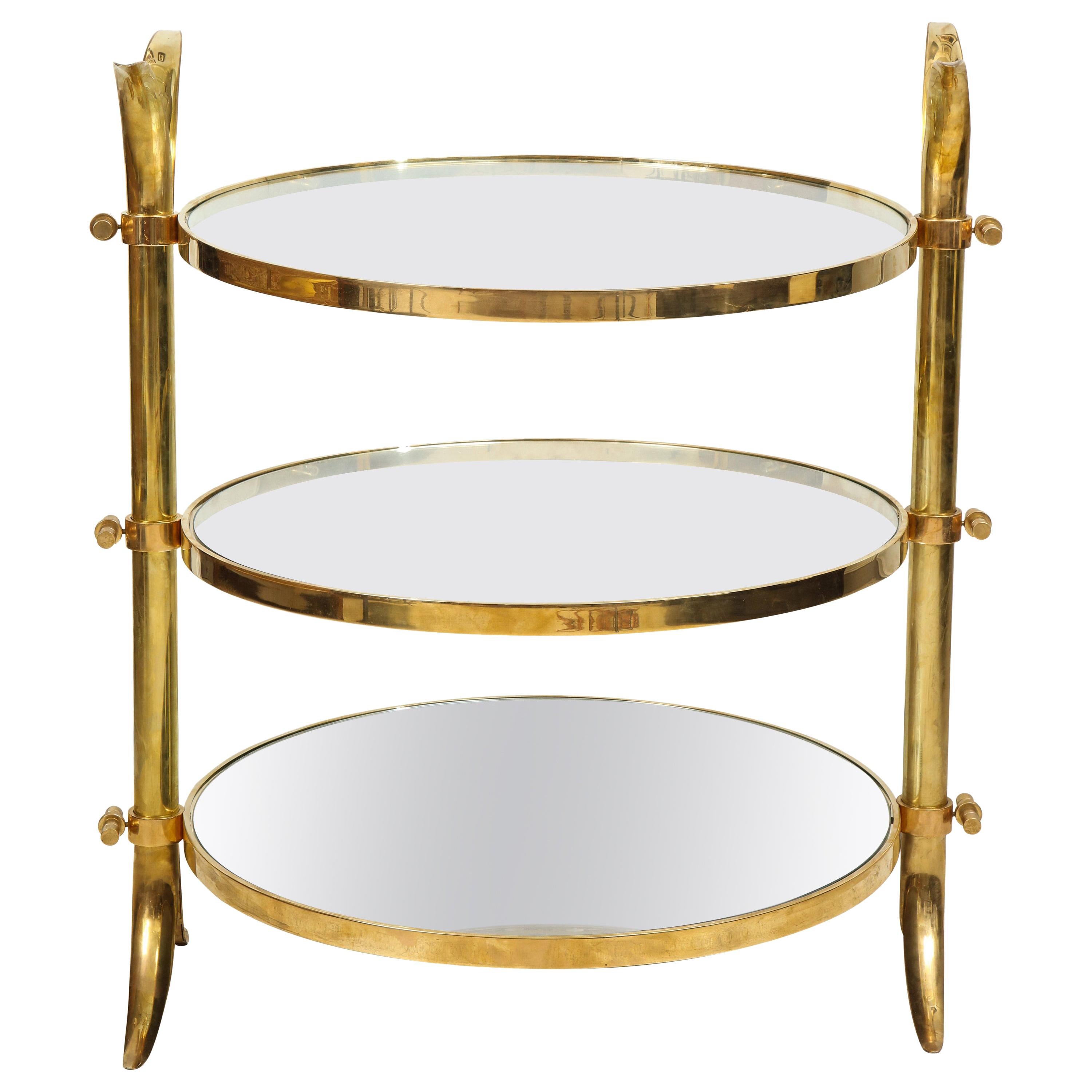 Bespoke Three-Tiered Brass Tulip Table by Amir Khamneipur