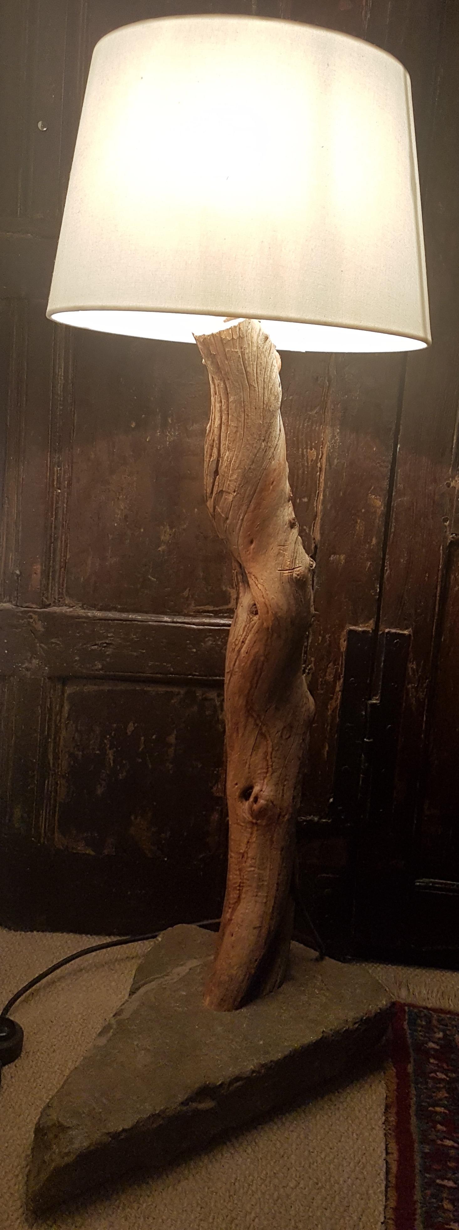 English Bespoke Tree Form Sandalwood Floor Lamp For Sale