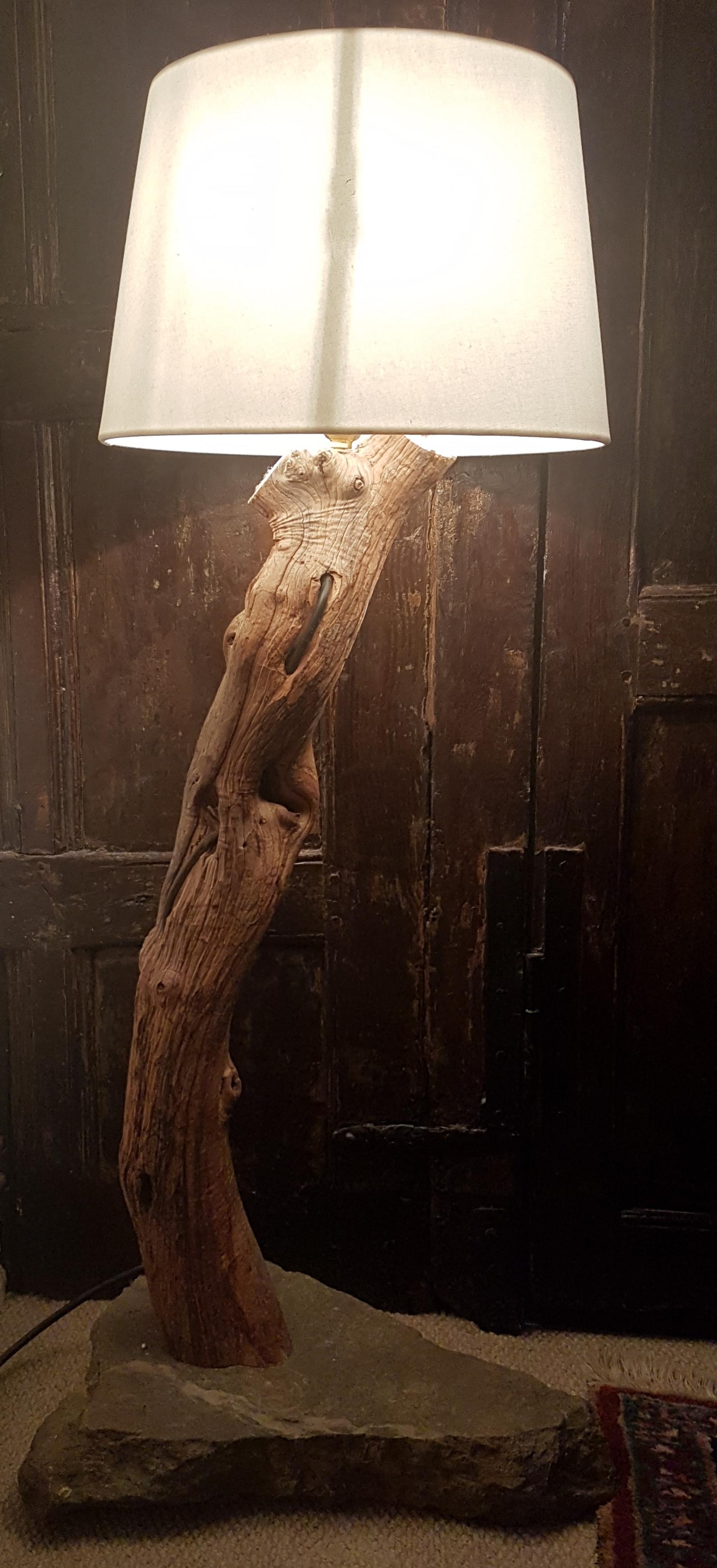 Contemporary Bespoke Tree Form Sandalwood Floor Lamp For Sale