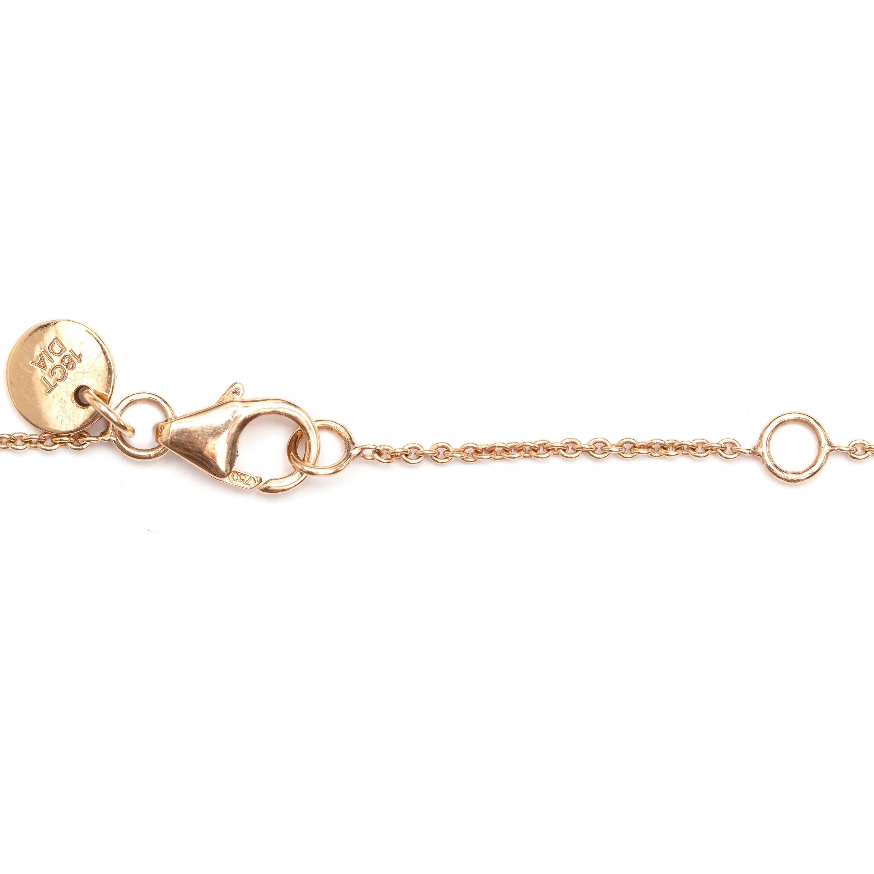 Taille ronde Bracelet Trésor Paris sur mesure en or rose 18 carats avec diamants ronds et brillants en vente