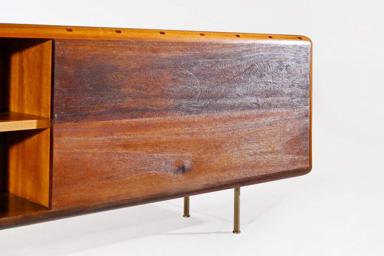 Bespoke TV Cabinet with Reclaimed Takian Hard Wood, by P. Tendercool (Instock) For Sale 8