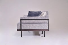 Bespoke Two-Seat Sofa in Reclaimed Hardwood and Brass Frame by P. Tendercool
