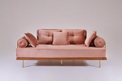 Bespoke Two-Seat Sofa with Brass and Reclaimed Hardwood, P. Tendercool (Indoor)