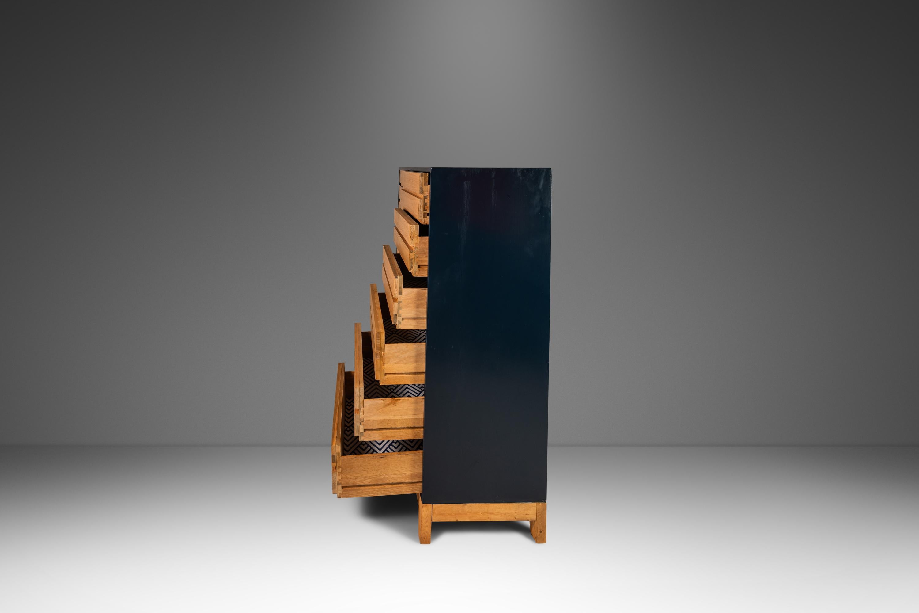 Bespoke Two Tone Geometric Gentleman's Dresser by Milo Baughman for Founders 70s 1