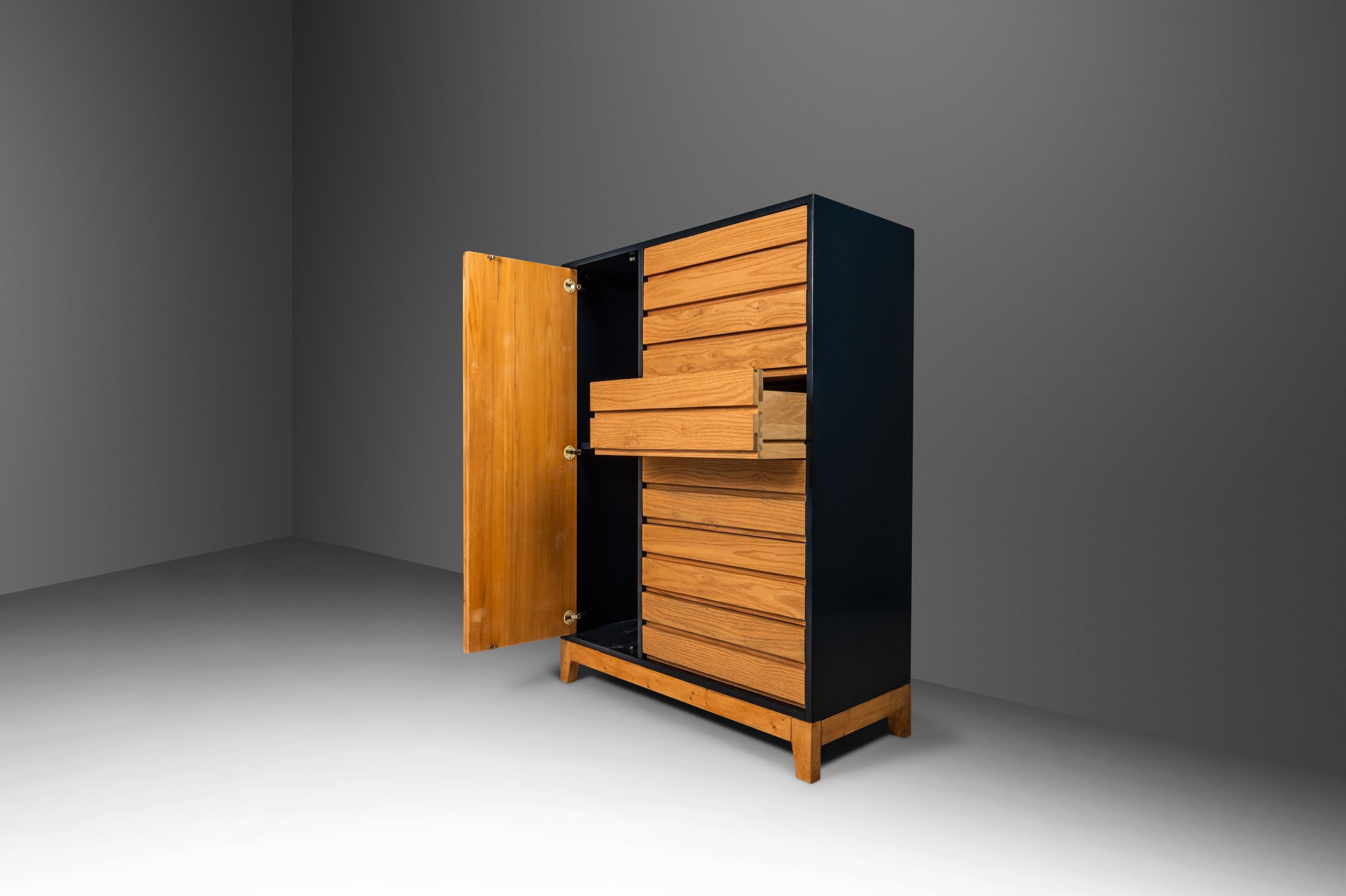 Bespoke Two Tone Geometric Gentleman's Dresser by Milo Baughman for Founders 70s 2