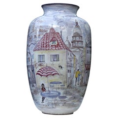 Vaso da pavimento Ulmer su misura, dipinto a mano a Parigi negli anni ’50, della baronessa Sybille von Rothkirch