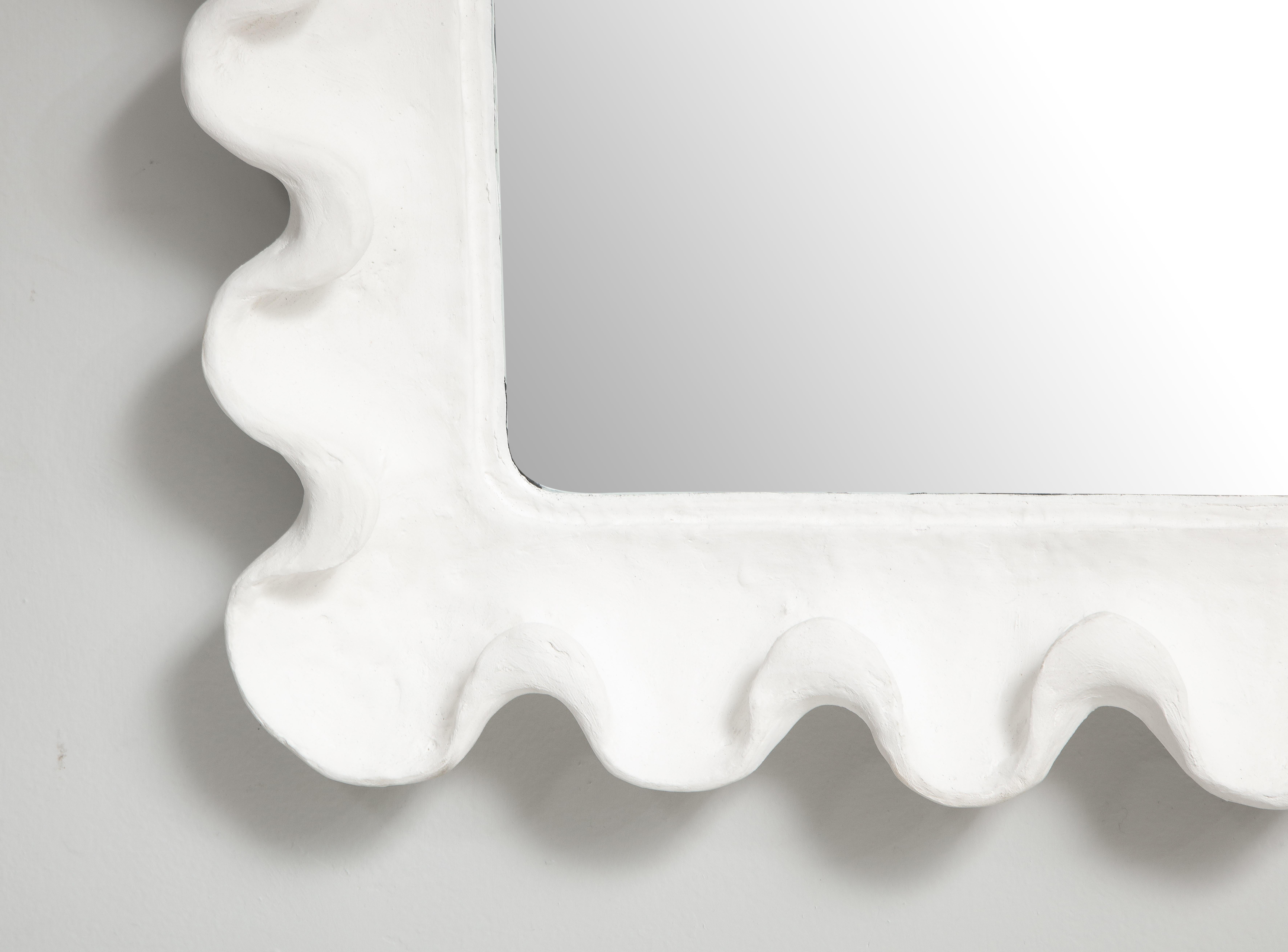 Custom Undulating Plaster Mirror For Sale 1