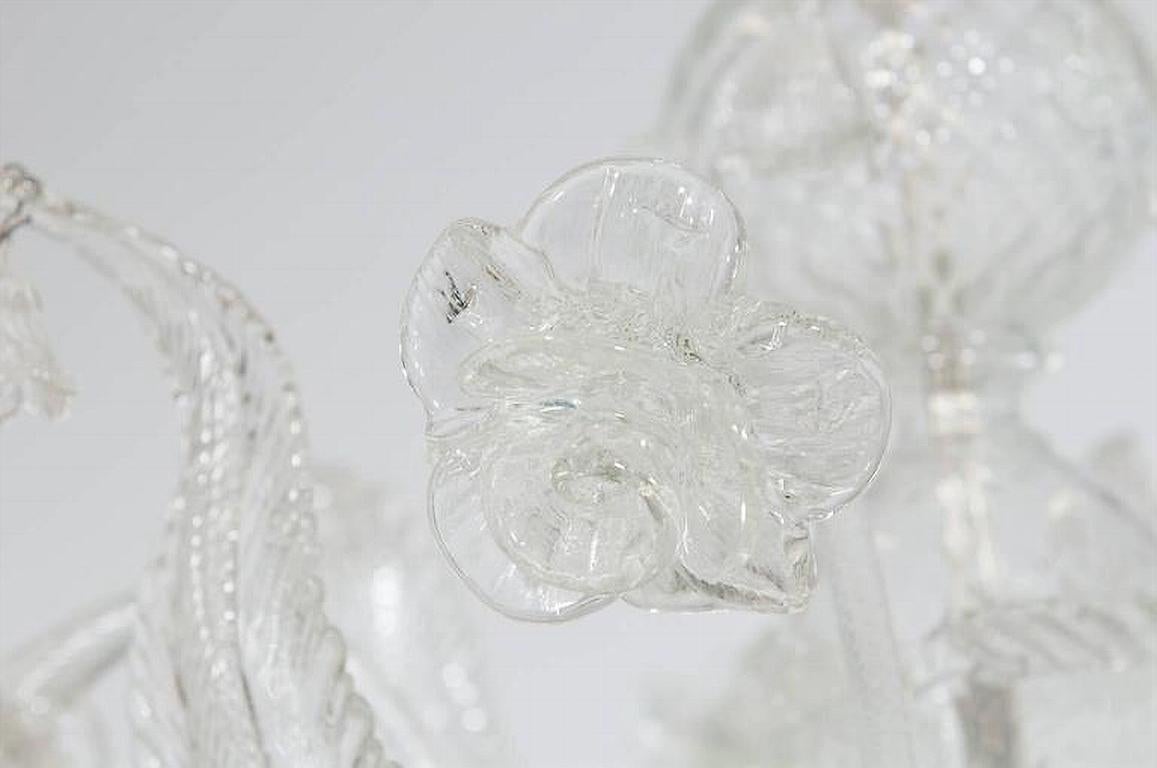 Italiano Lampadario su misura di Murano Clear Color largo e piatto Italia in vendita