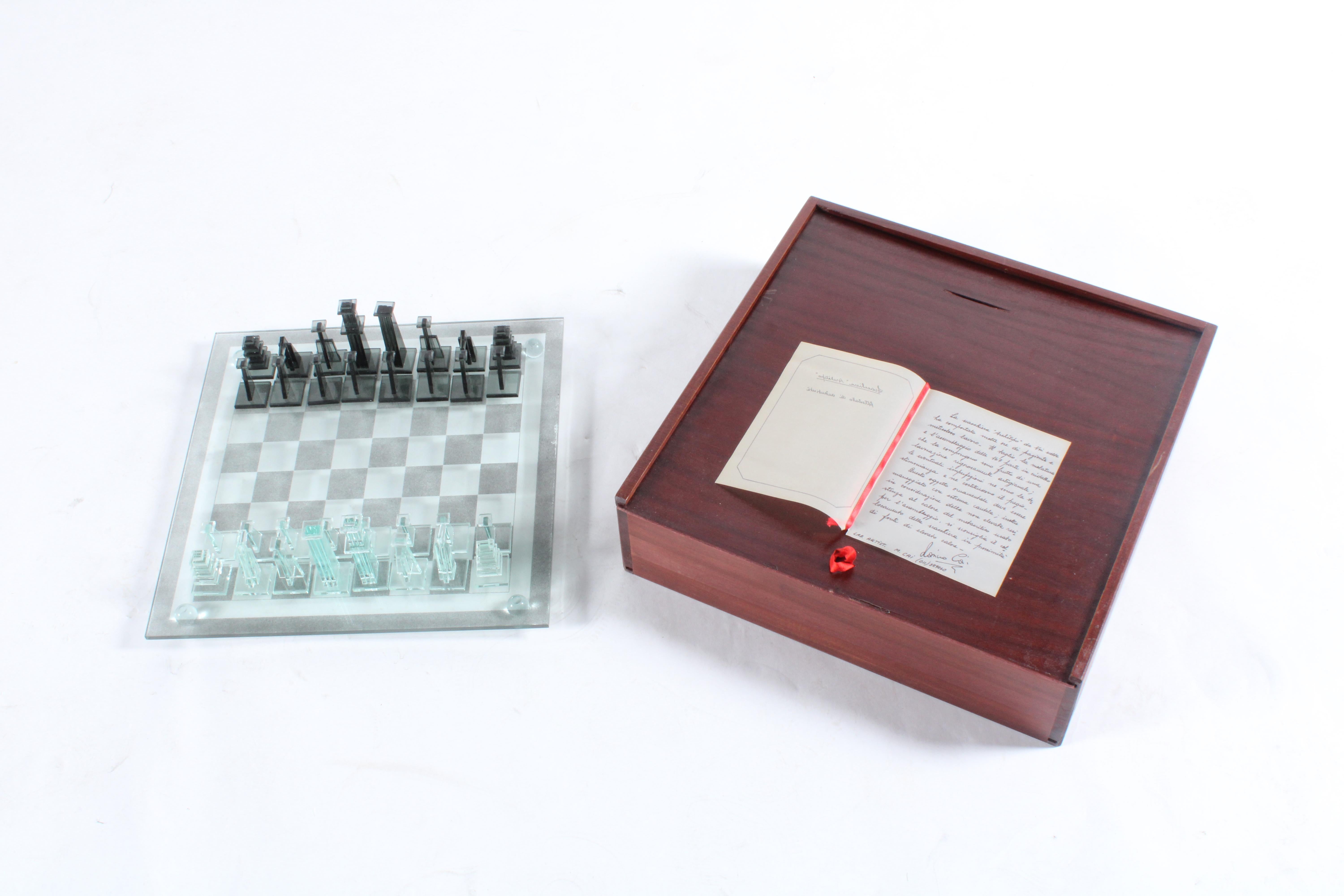 Bespoke Vintage Artisan Glass Chess Set with board and pieces  *Free Shipping 1