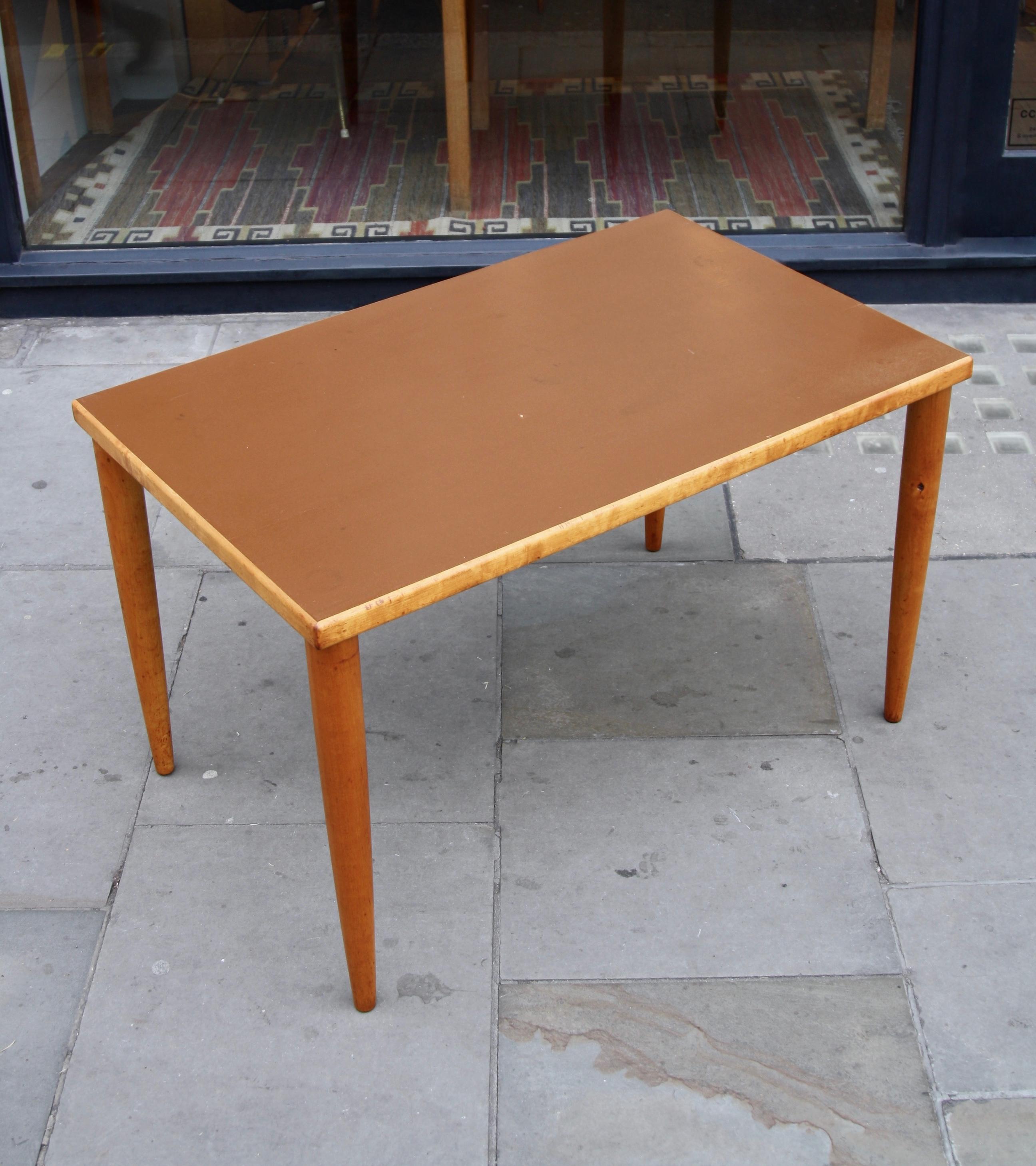 Bespoke Vintage Ilmari Tapiovaari 1950s Birch & Linoleum Top Desk by Laukaan Puu 4