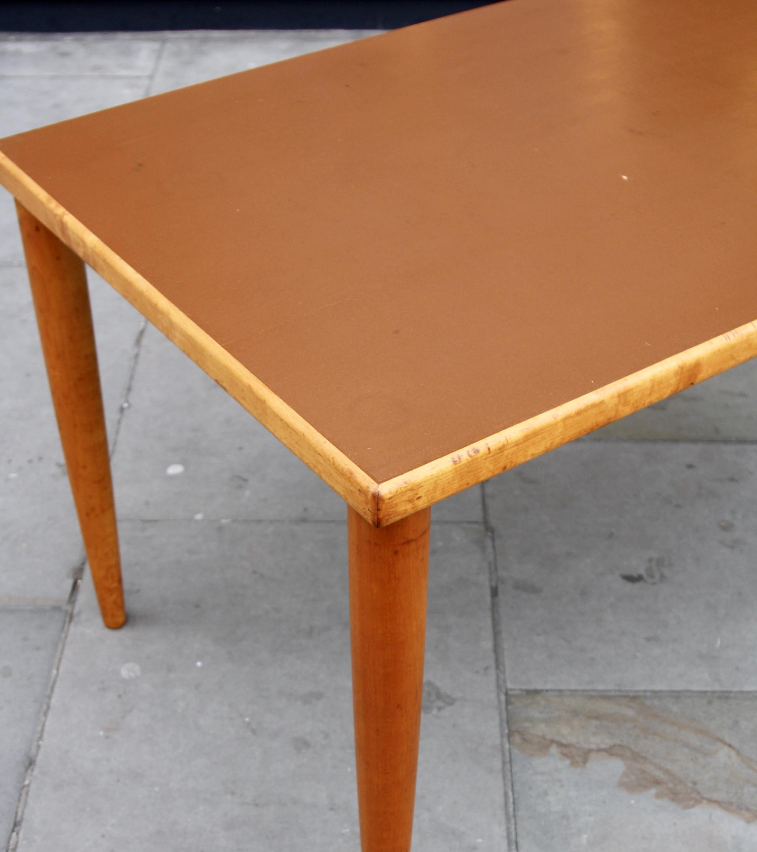 Mid-Century Modern Bespoke Vintage Ilmari Tapiovaari 1950s Birch & Linoleum Top Desk by Laukaan Puu