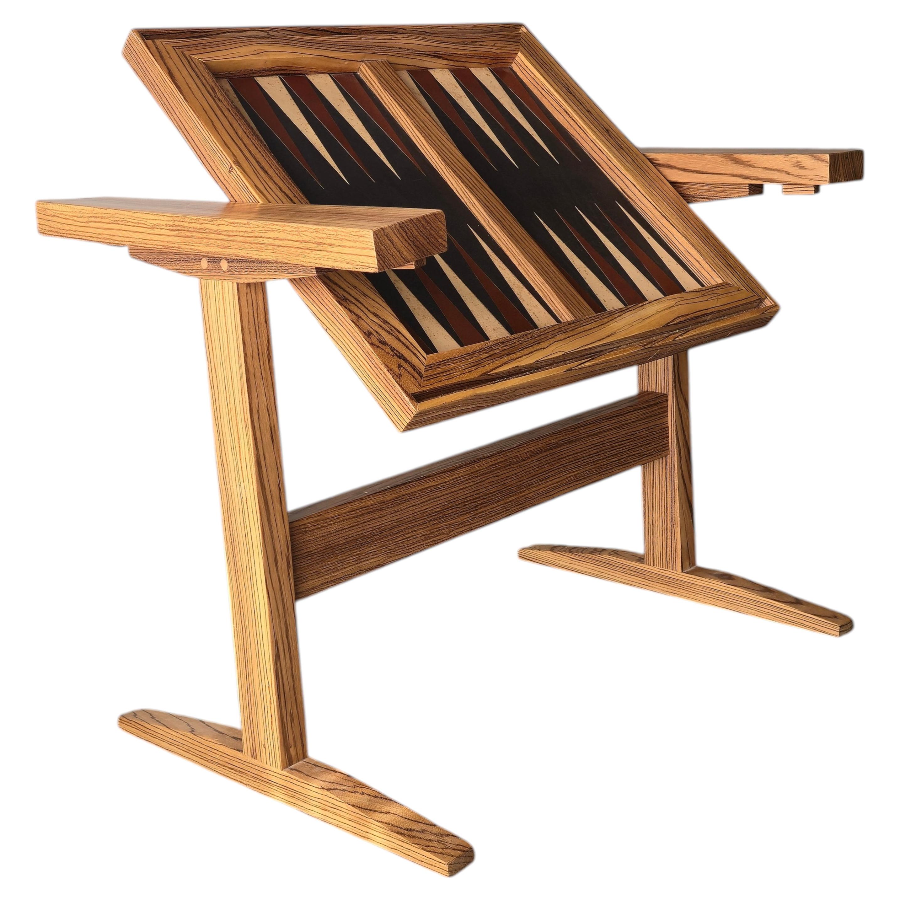 Bespoke Vintage Zebra Wood Multi Game Flip Tisch im Angebot
