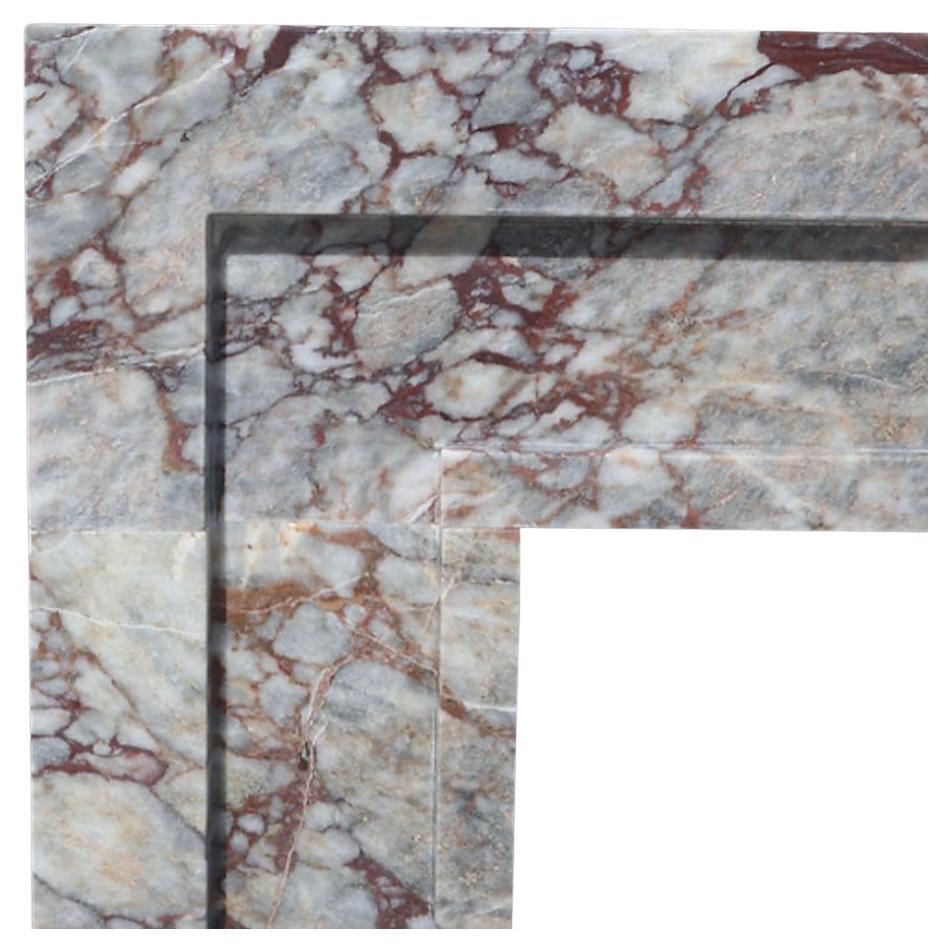 European Bespoke Viola Marble Fireplace Mantel