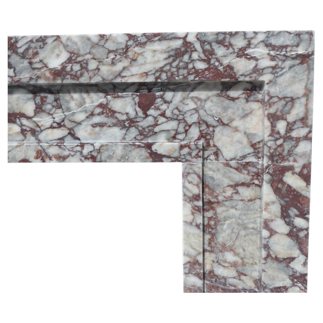 Hand-Carved Bespoke Viola Marble Fireplace Mantel