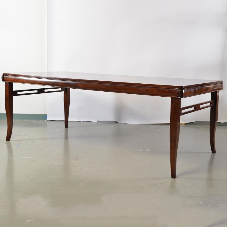 Bespoke Walnut Art Deco Style Extending Dining Table at 1stDibs