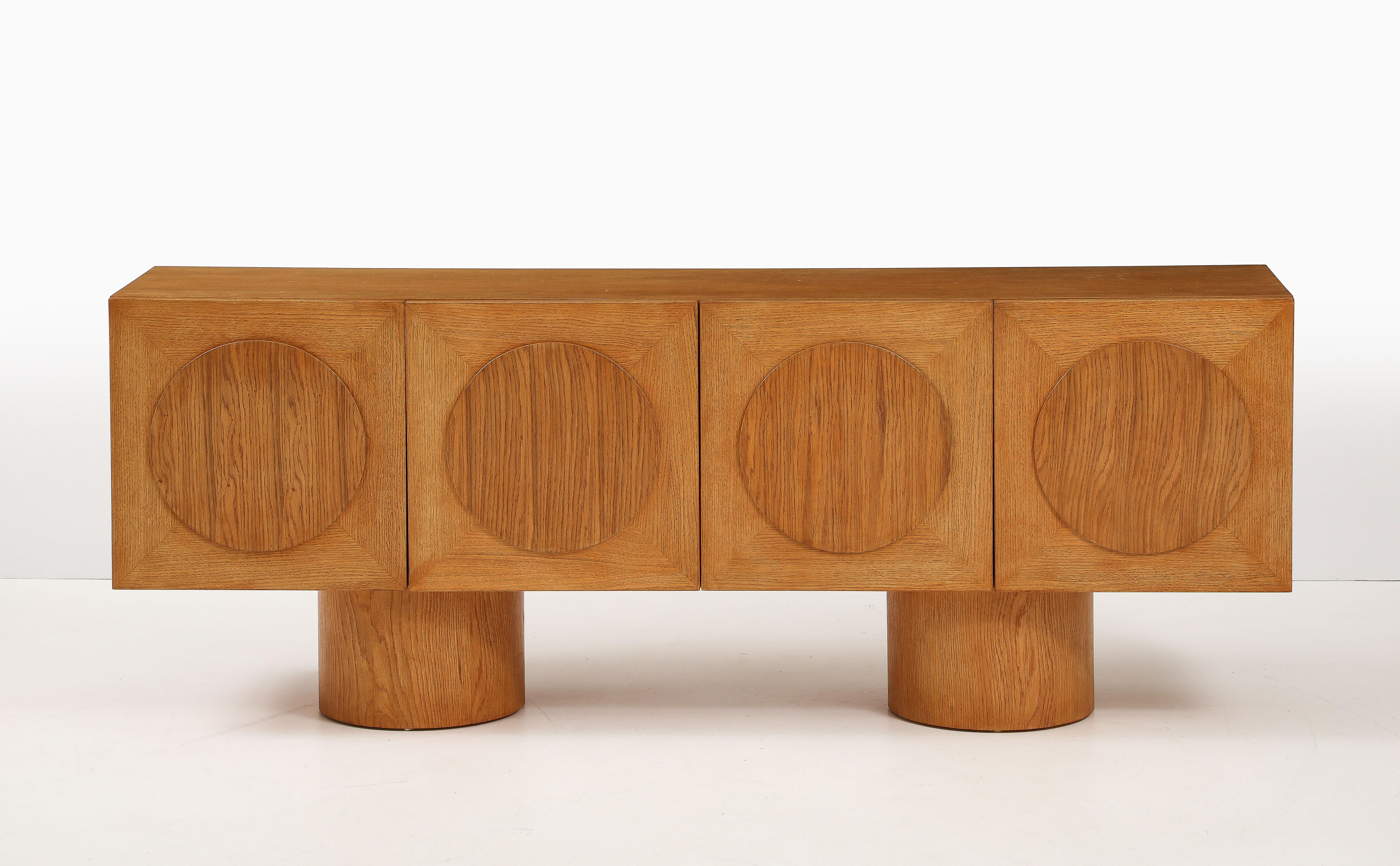 Buffet ou crédence géométrique en Oak Oak blanc sur mesure, Italie en vente 2