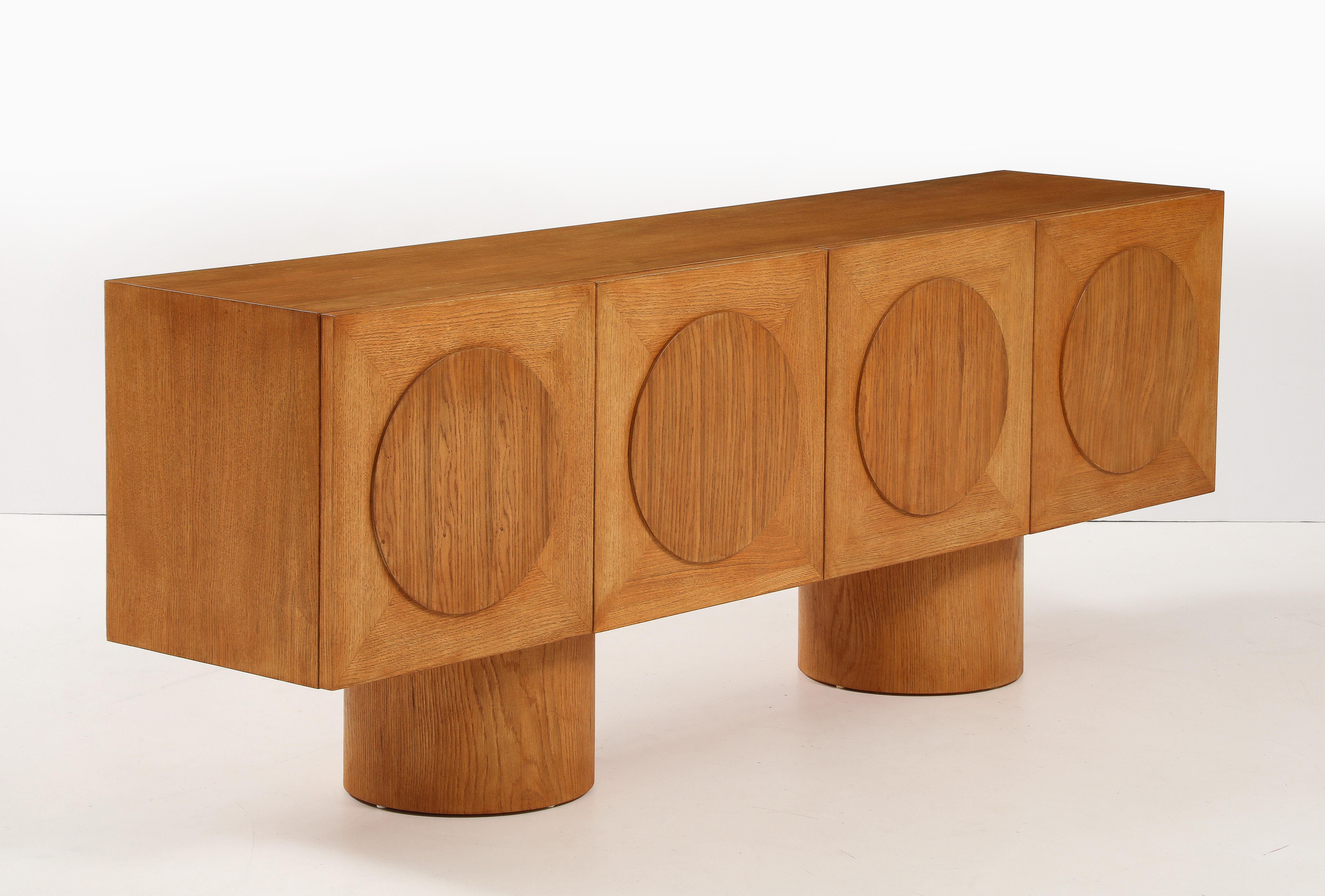 Buffet ou crédence géométrique en Oak Oak blanc sur mesure, Italie en vente 3