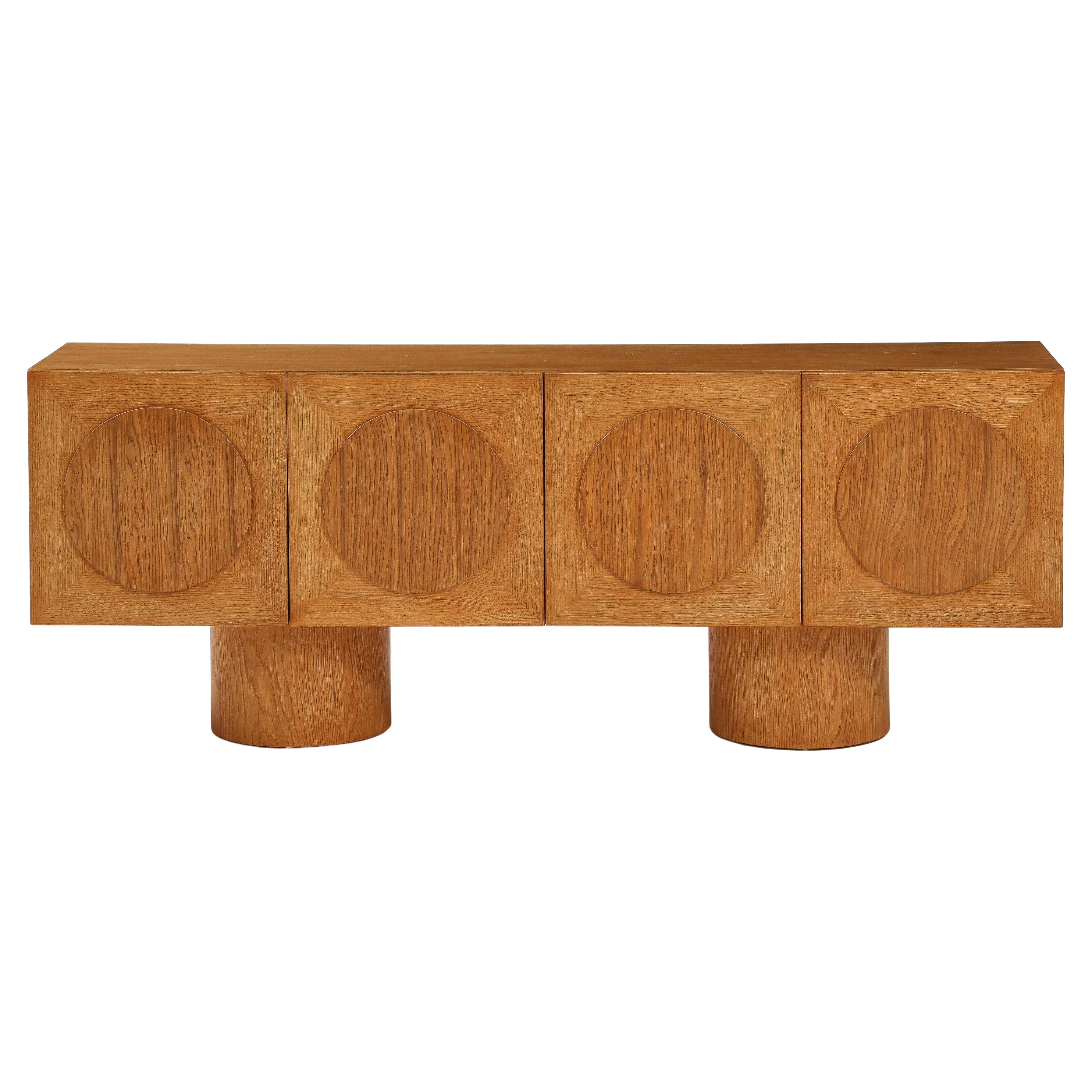 Buffet ou crédence géométrique en Oak Oak blanc sur mesure, Italie en vente