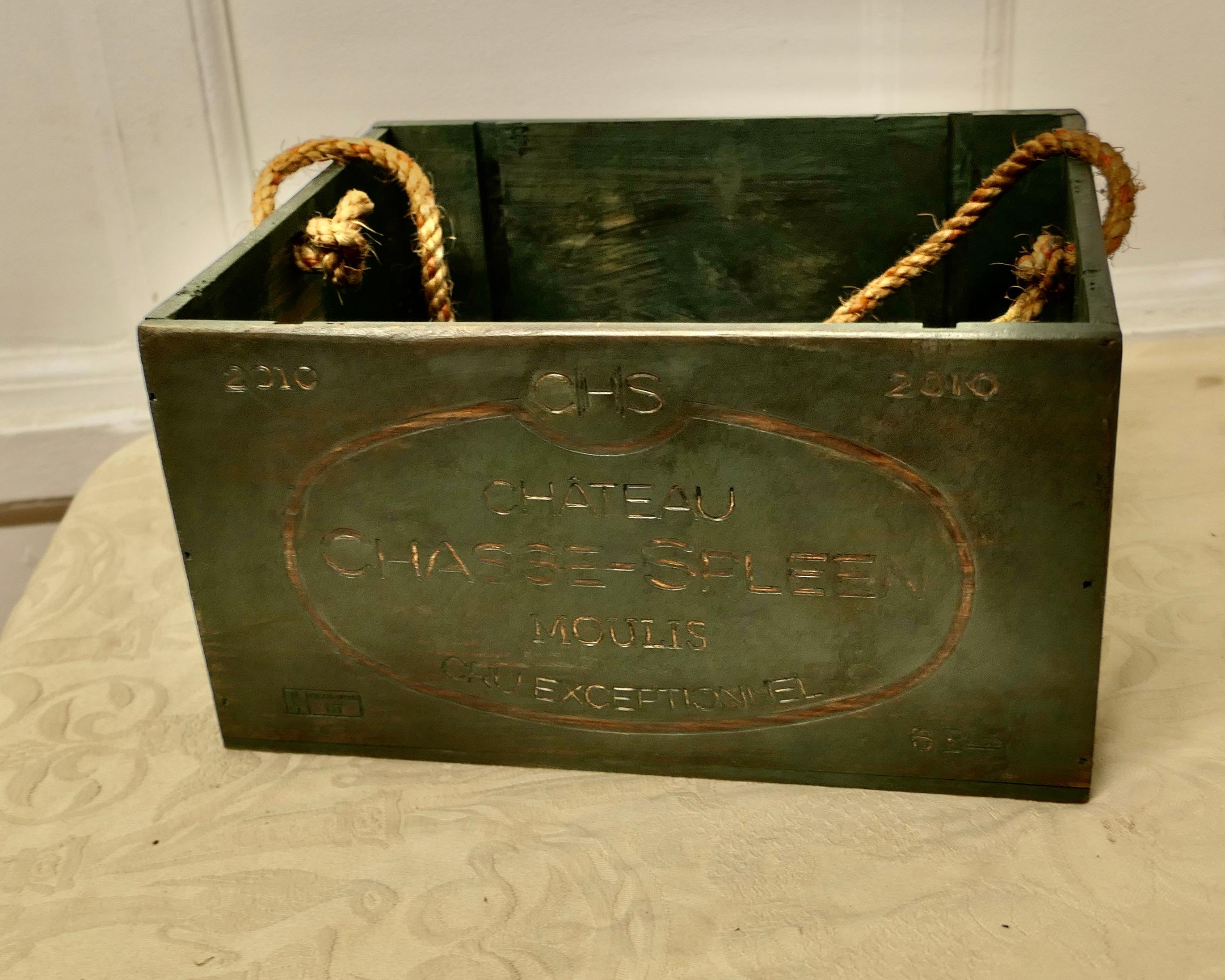 Fin du 20e siècle  Boîte à vin sur mesure Boîte cadeau, rangement, panier, conteneur en vente
