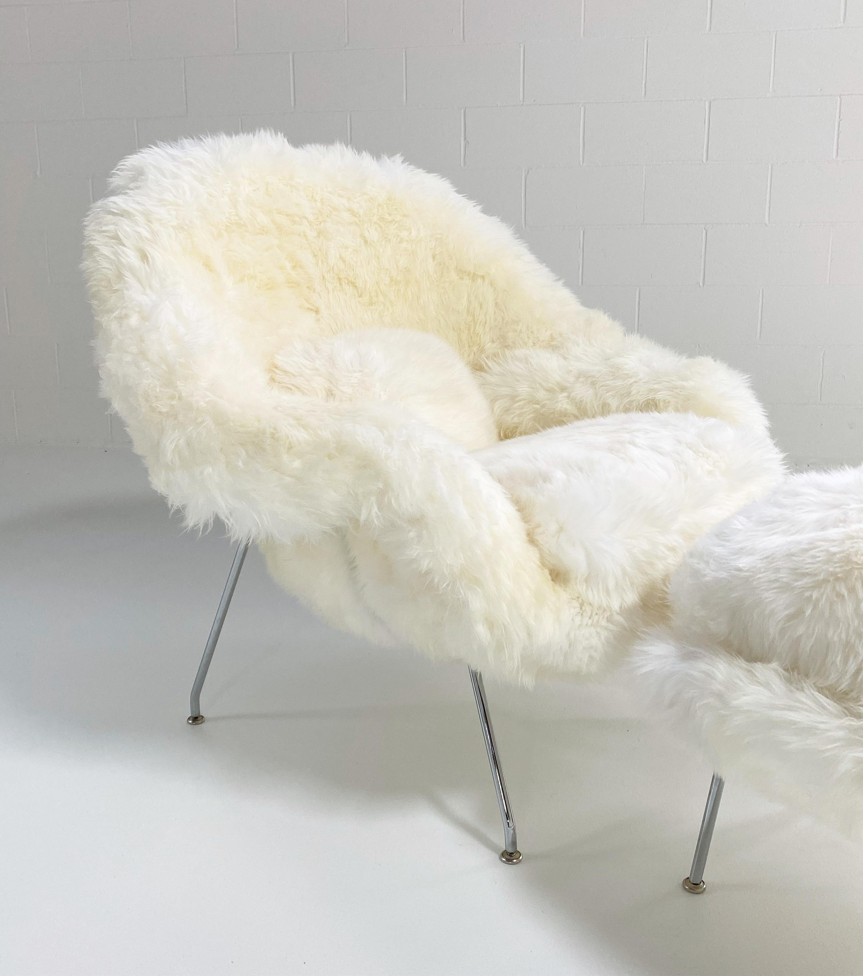 A favorite of the Forsyth design team!

We have an incredible collection of vintage chairs and design icons waiting for a new life. Our upcycled womb chairs are some of our most popular designs. This womb chair and ottoman will be made to order