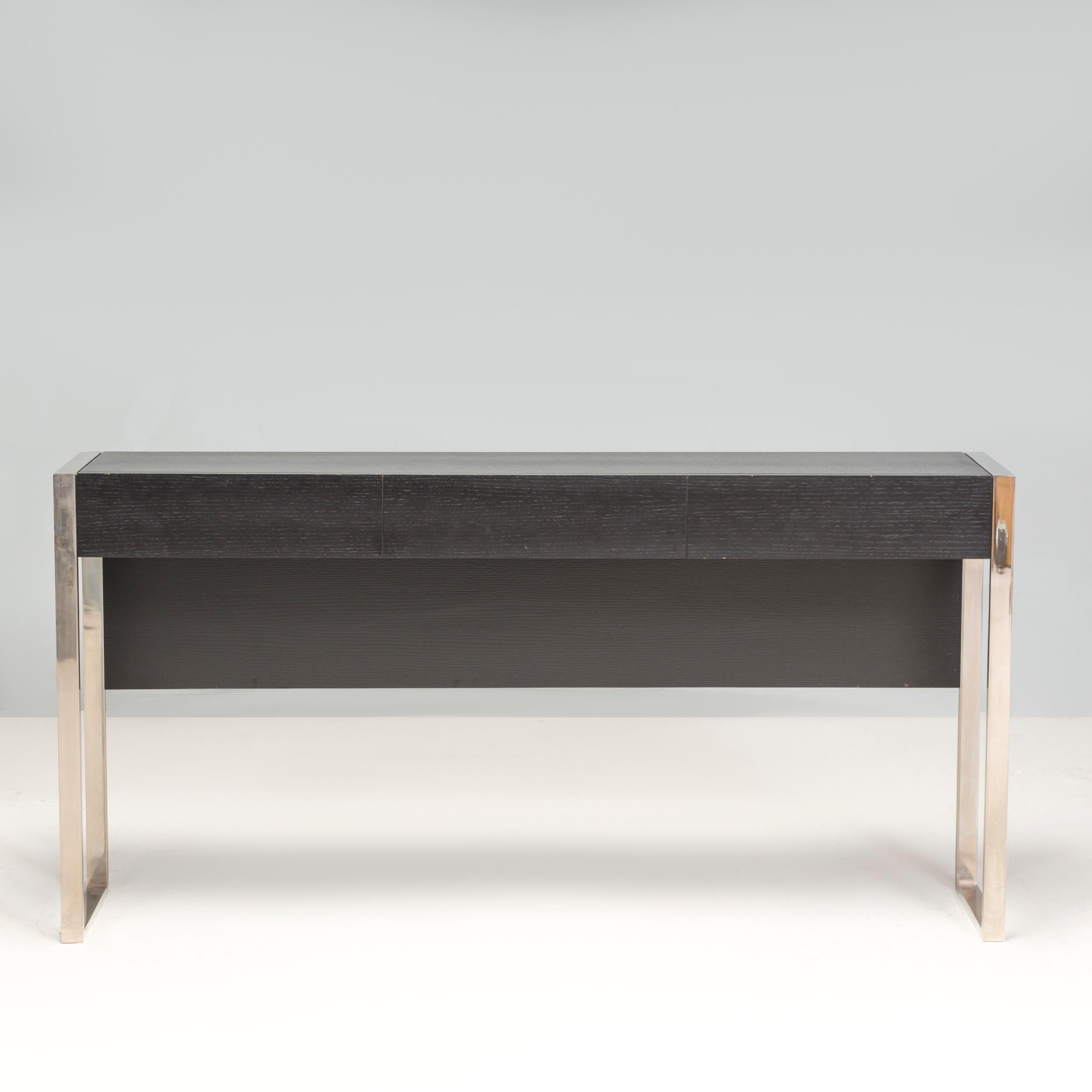 Contemporary Bespoke Wood And Steel Console Table For Sale